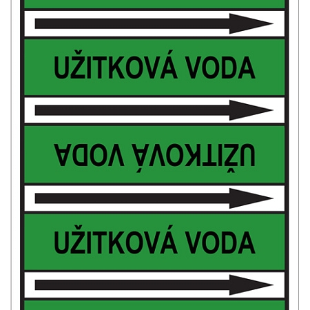 Značení potrubí, užitková voda